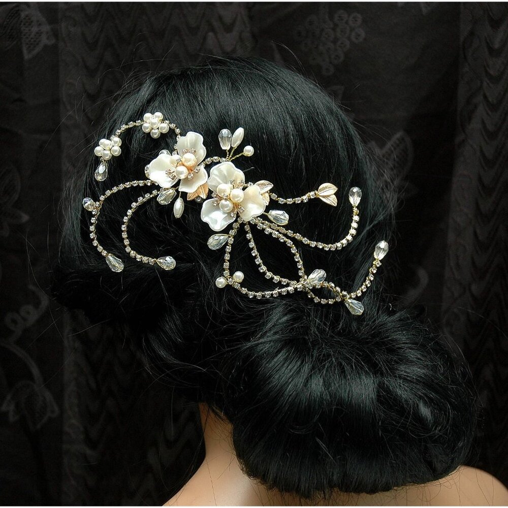 Bridal Rhinestone Pearl Headpiece
